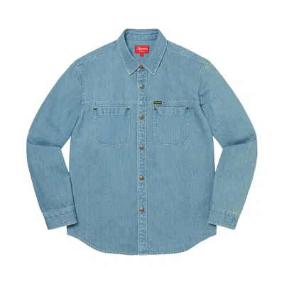 Pre-owned Supreme Snap Work Shirt 'denim' In Blue