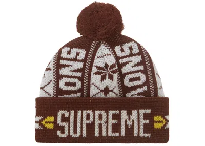 Pre-owned Supreme Snow Beanie In Brown