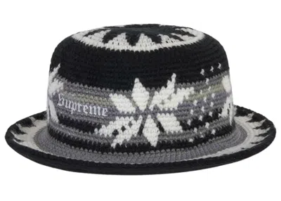 Pre-owned Supreme Snowflake Crochet Crusher Hat In Black