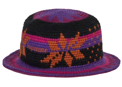 Pre-owned Supreme Snowflake Crochet Crusher Hat In Plum In Purple