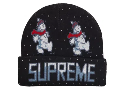 Pre-owned Supreme Snowman Beanie In Black