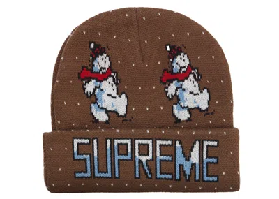 Pre-owned Supreme Snowman Beanie In Brown