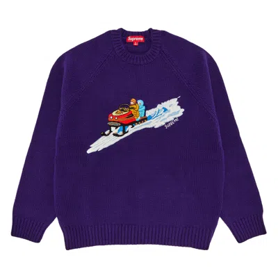 Pre-owned Supreme Snowmobile Sweater 'purple'