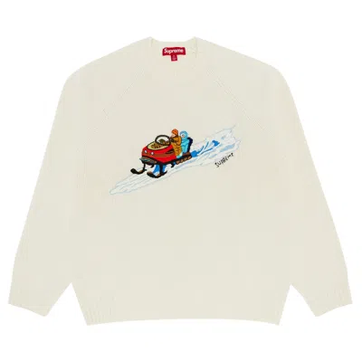 Pre-owned Supreme Snowmobile Sweater 'stone'