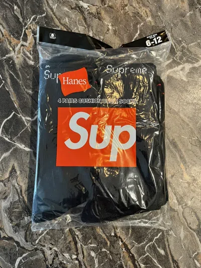 Pre-owned Supreme Socks - 4pack In Black