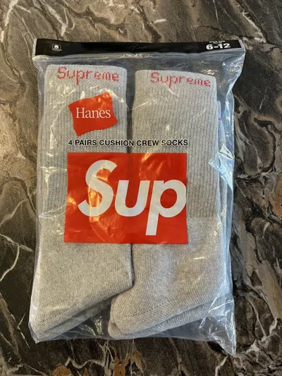 Pre-owned Supreme Socks - 4pack In Grey