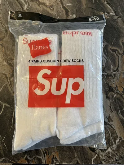 Pre-owned Supreme Socks - 4pack In White