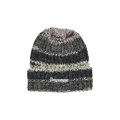 Pre-owned Supreme Space Dye Stripe Beanie 'black'