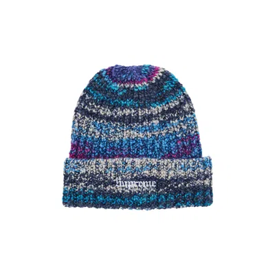 Pre-owned Supreme Space Dye Stripe Beanie 'blue'