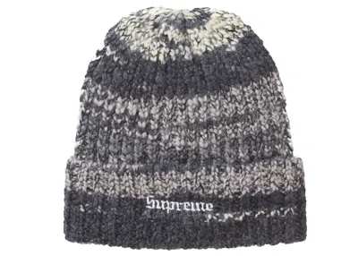Pre-owned Supreme Space Dye Stripe Beanie In Black