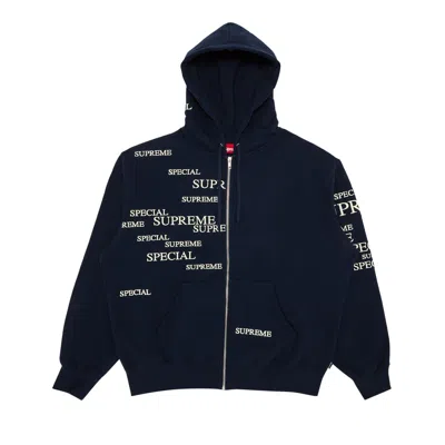 Pre-owned Supreme Special Zip Up Hooded Sweatshirt 'navy' In Blue