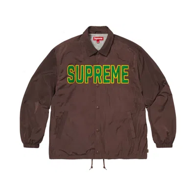 Pre-owned Supreme Spellout Coaches Jacket 'brown' | Men's Size L