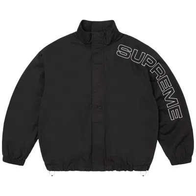 Pre-owned Supreme Spellout Embroidered Ripstop Track Jacket 'black' | Men's Size Xl