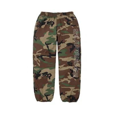Pre-owned Supreme Spellout Embroidered Ripstop Track Pant 'woodland Camo' | Multi-color | Men's Size S