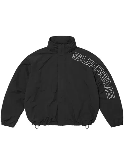 Supreme Spellout-embroidered Track Jacket In Black