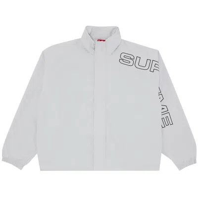 Pre-owned Supreme Spellout Embroidered Track Jacket 'grey'