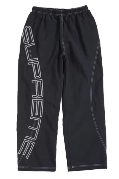 Pre-owned Supreme Spellout Embroidered Track Pant Black (ss25)