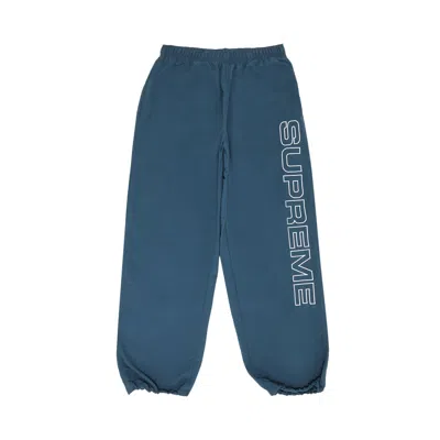 Pre-owned Supreme Spellout Embroidered Track Pant 'dark Blue' | Men's Size L