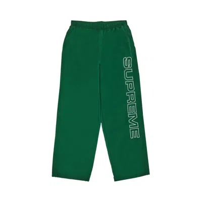 Pre-owned Supreme Spellout Embroidered Track Pant 'dark Green'