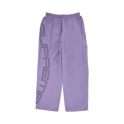 Pre-owned Supreme Spellout Embroidered Track Pant 'dusty Purple' | Men's Size M