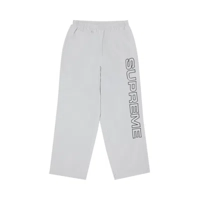 Pre-owned Supreme Spellout Embroidered Track Pant 'grey'