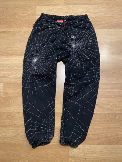 Pre-owned Supreme Spider Web Sweatpants Fw16 In Black
