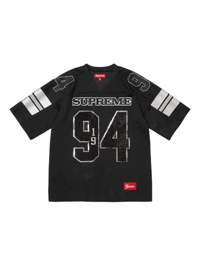 Supreme Spiderweb Football Jersey T-shirt In Black