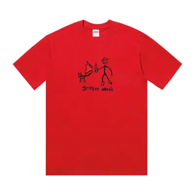 Pre-owned Supreme Spitfire Cat Tee 'red' | Men's Size L