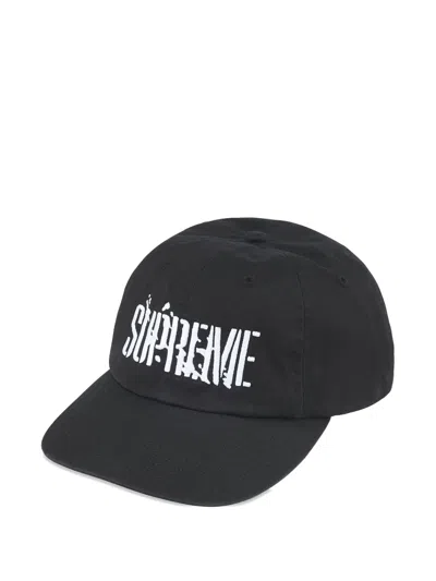 Supreme Splatter 6-panel Baseball Cap In Black
