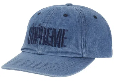 Pre-owned Supreme Splatter 6panel In Blue Denim