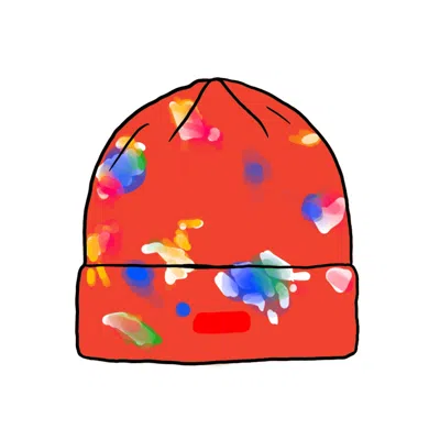 Pre-owned Supreme Splatter Dyed Beanie In Red