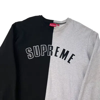 Pre-owned Supreme Split Arc Logo Sweatshirt In Grey