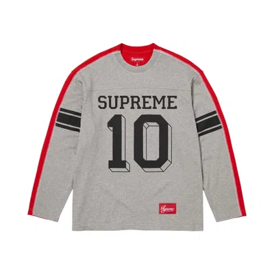 Pre-owned Supreme Split Long-sleeve Top 'heather Grey' | Men's Size M In Gray