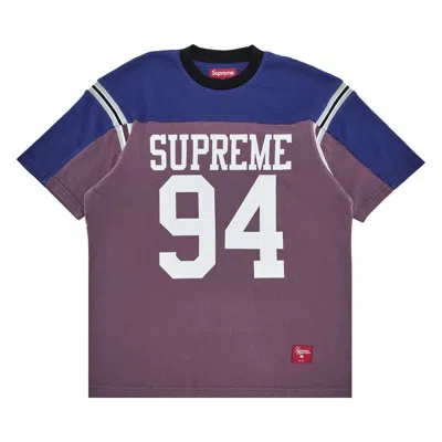Pre-owned Supreme Split Short-sleeve Football Top 'purple' | Men's Size L