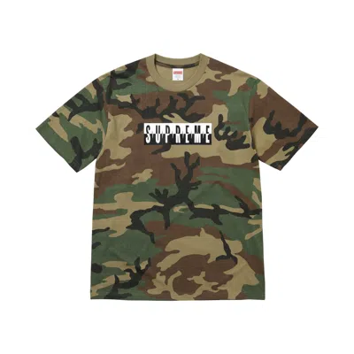Pre-owned Supreme Split Tee 'woodland Camo' | Green | Men's Size Xl