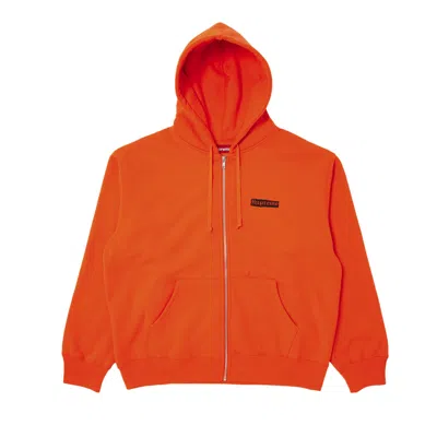 Pre-owned Supreme Spread Zip Up Hooded Sweatshirt 'bright Orange' | Men's Size M