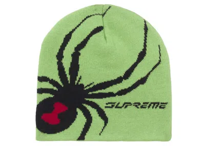 Pre-owned Supreme Spyder Beanie In Green