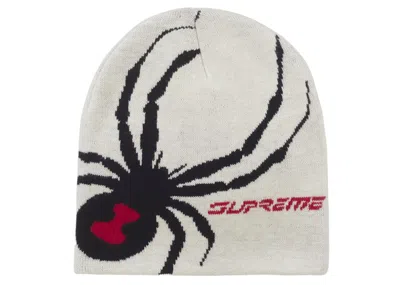 Pre-owned Supreme Spyder Beanie In White
