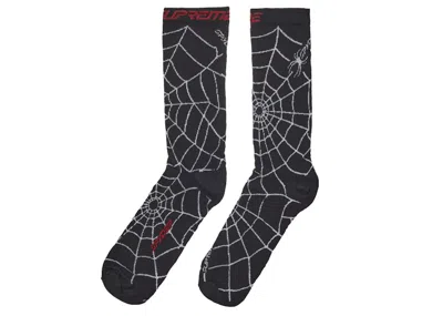 Pre-owned Supreme Spyder Crew Socks (1 Pack) In Black