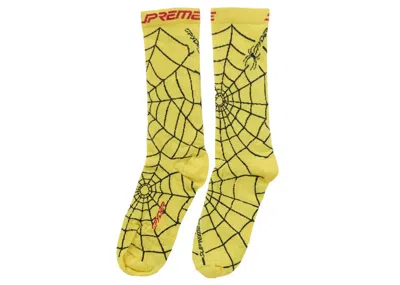 Pre-owned Supreme Spyder Crew Socks (1 Pack) In Yellow