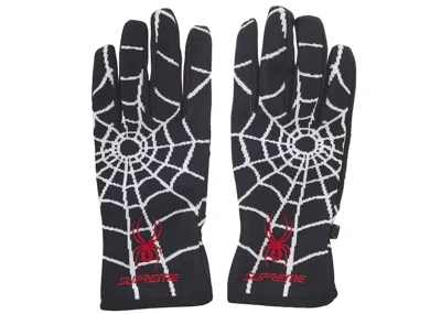 Pre-owned Supreme Spyder Gloves In Black