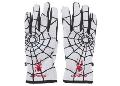 Pre-owned Supreme Spyder Gloves In White
