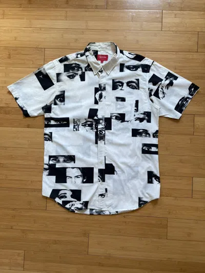 Pre-owned Supreme S/s 11 Eyes Button Up Shirt Size L In White