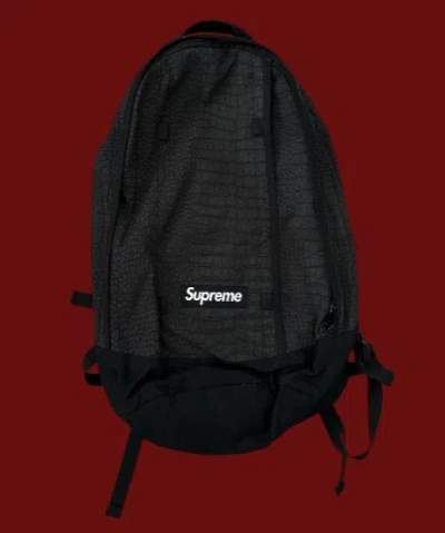 Pre-owned Supreme Ss 2013 Croc Cordura Backpack In Black