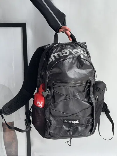 Pre-owned Supreme Ss 2017  Backpack Big Logo  Swag Bag In Black