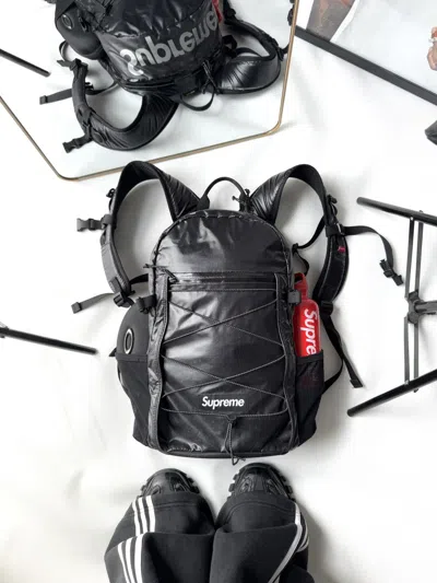 Pre-owned Supreme Ss 2017  Backpack Big Logo  Swag Bag In Black