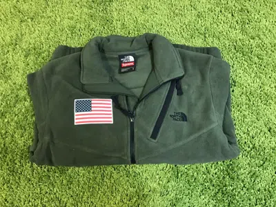 Pre-owned Supreme S/s 2017 The North Face Polartec Fleece Jacket (olive) Box Logo In Green