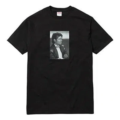 Supreme Ss17 Michael Jackson Tee Black Printing Short Sleeve Unisex