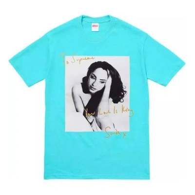Supreme Ss17 Sade Tee Aqua Character Printing Short Sleeve Unisex Blue