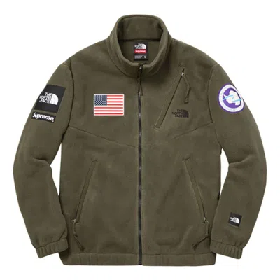 Supreme Ss17 X The North Face Trans Antarctica Expedition Fleece Jacket Olive In Green